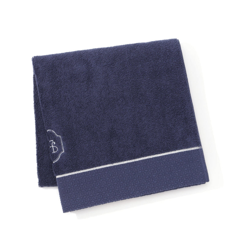 Embroidery Bath Towel   Navy