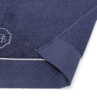 刺繡浴巾深藍色