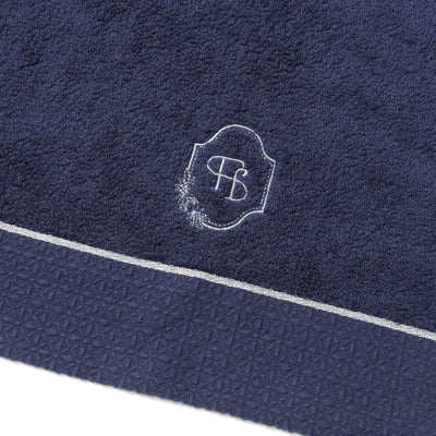 Embroidery Bath Towel   Navy