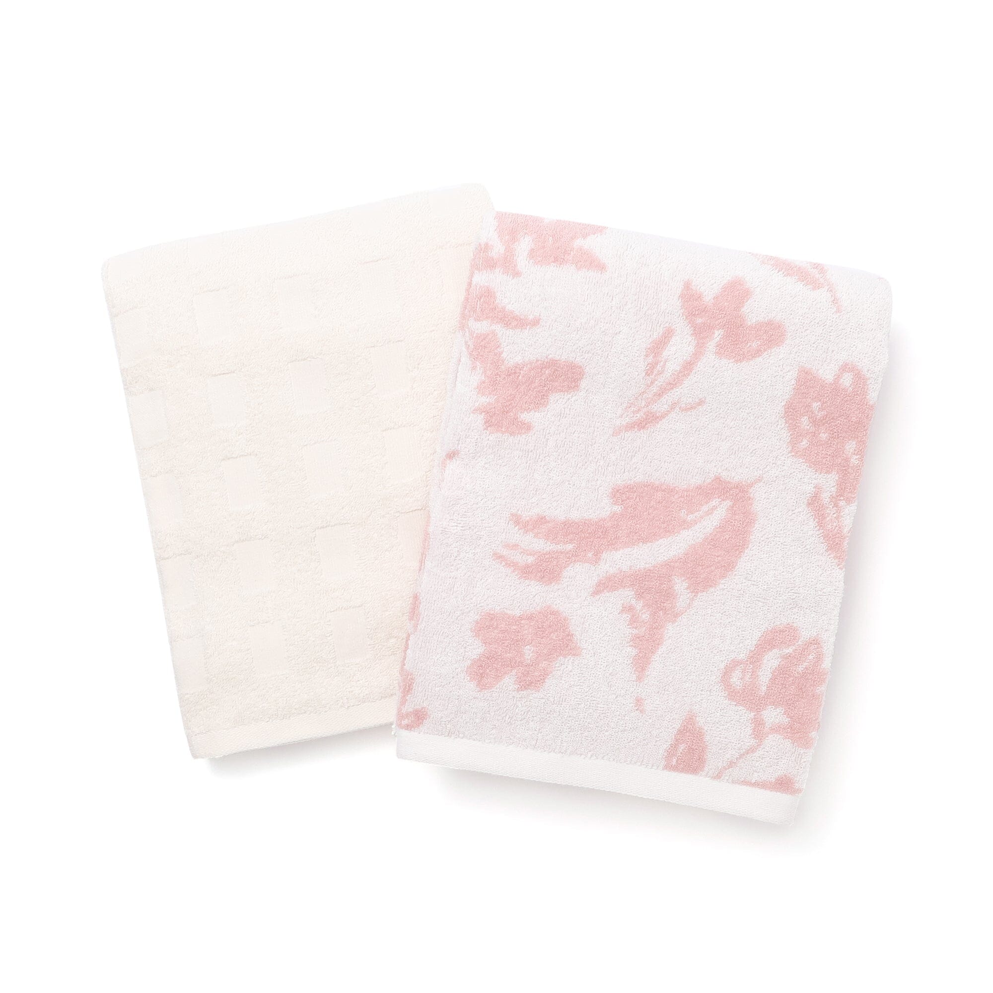 Vale Set Bath Towel Natural Flower Pink