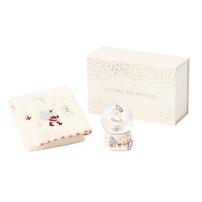 Christmas Handkerchief & Snow Globe Set - Santa