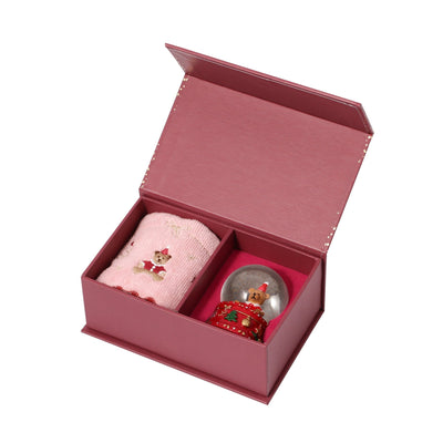 Christmas Handkerchief & Snow Globe Set - Bear