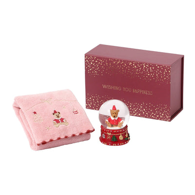 Christmas Handkerchief & Snow Globe Set - Bear