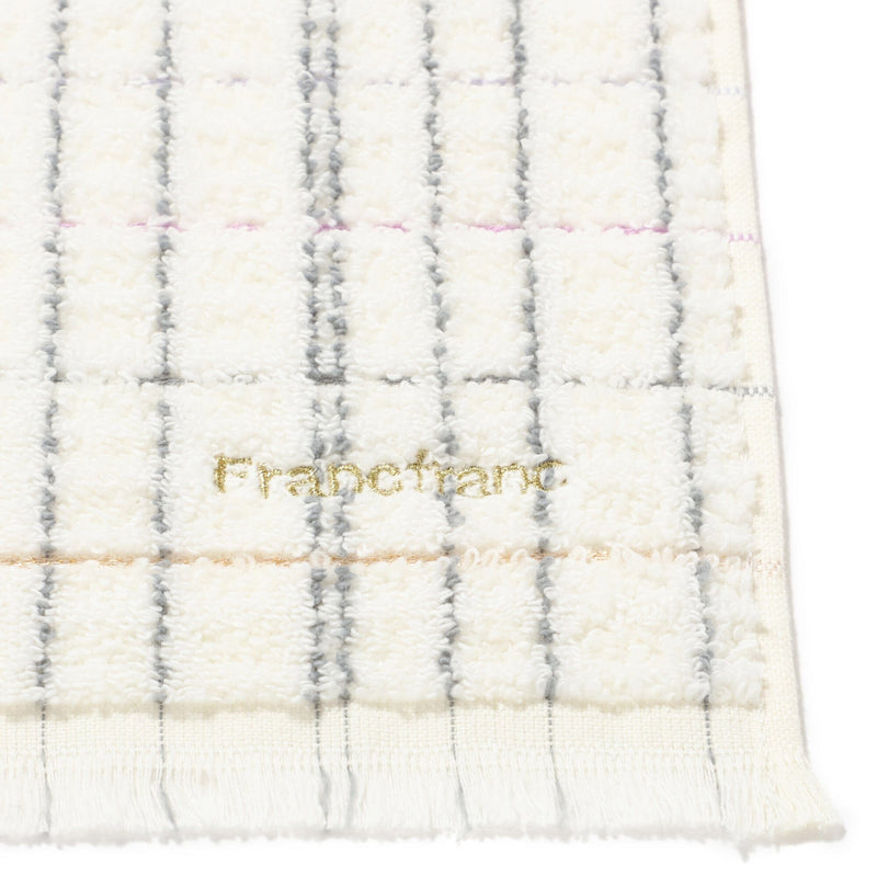 Antibacterial and deodorizing tweed pattern face towel, white