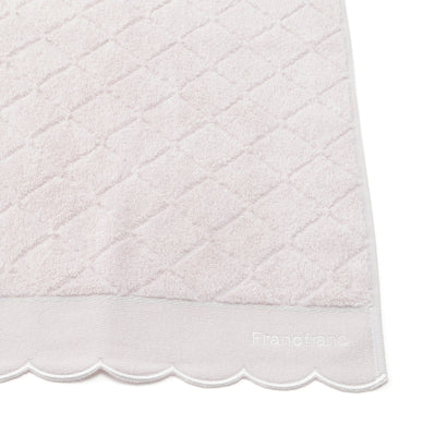 Antibacterial And Deodorizing Quilted Scallop Face Towel, Pink