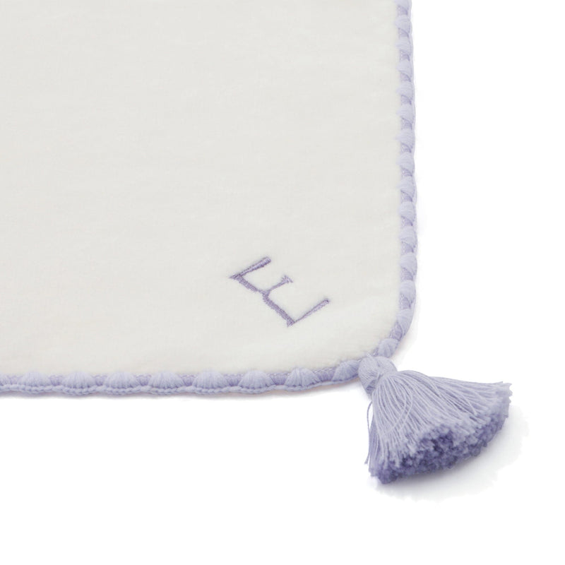 Initial Mini Handkerchief Towel E Purple