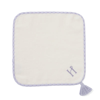 Initial Mini Handkerchief Towel H Purple