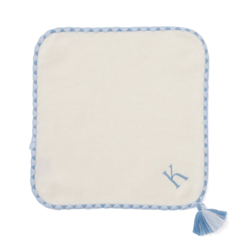 Initial Mini Handkerchief Towel K Blue