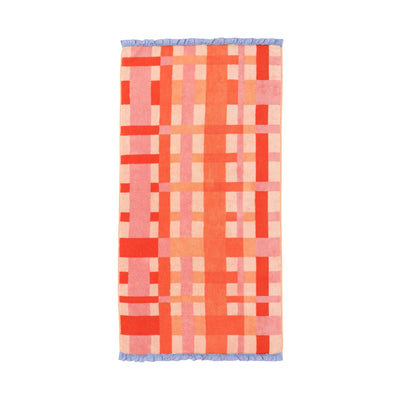 Check Bath Towel Orange