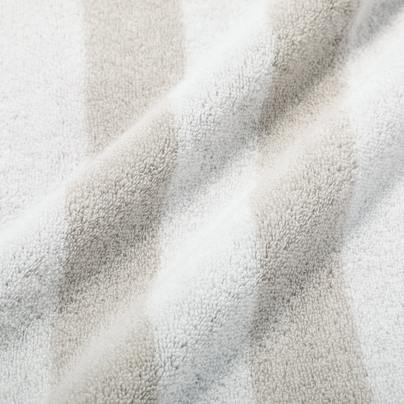 Mini Bath Towel Stripe  Light Gray