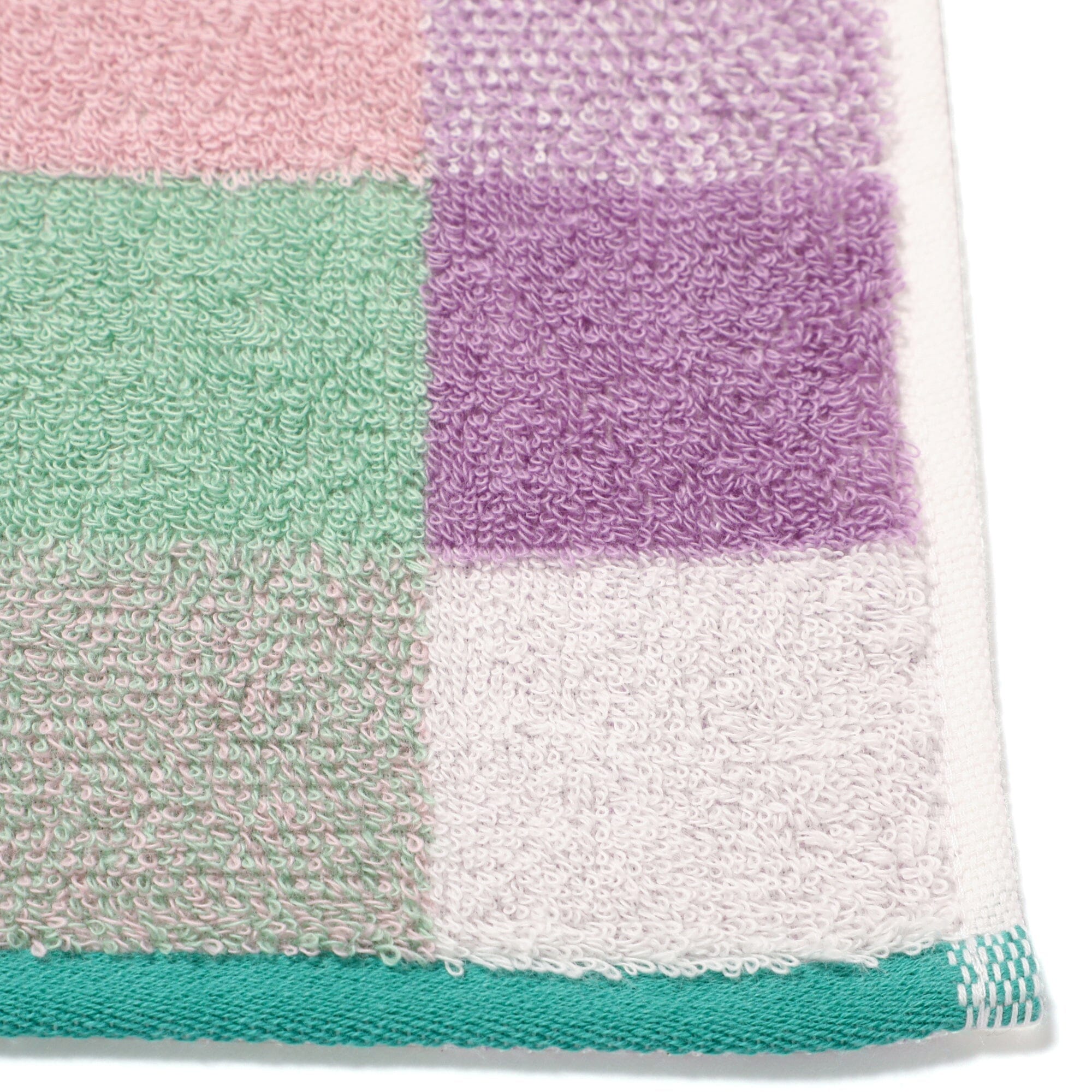 Antibacterial And Deodorant Mixed Check Face Towel Green