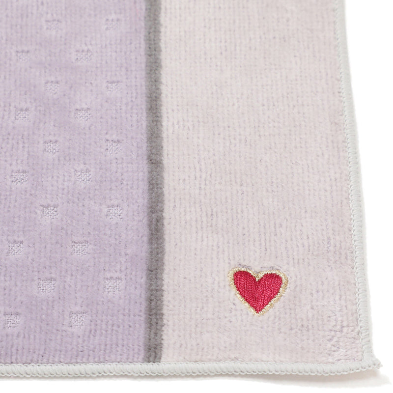 Ballot Antibacterial Deodorizing Handkerchief Heart Purple