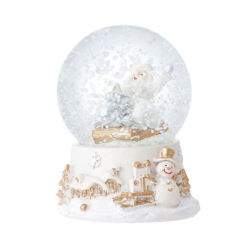 Christmas Handkerchief & Snow Globe Set - Santa White