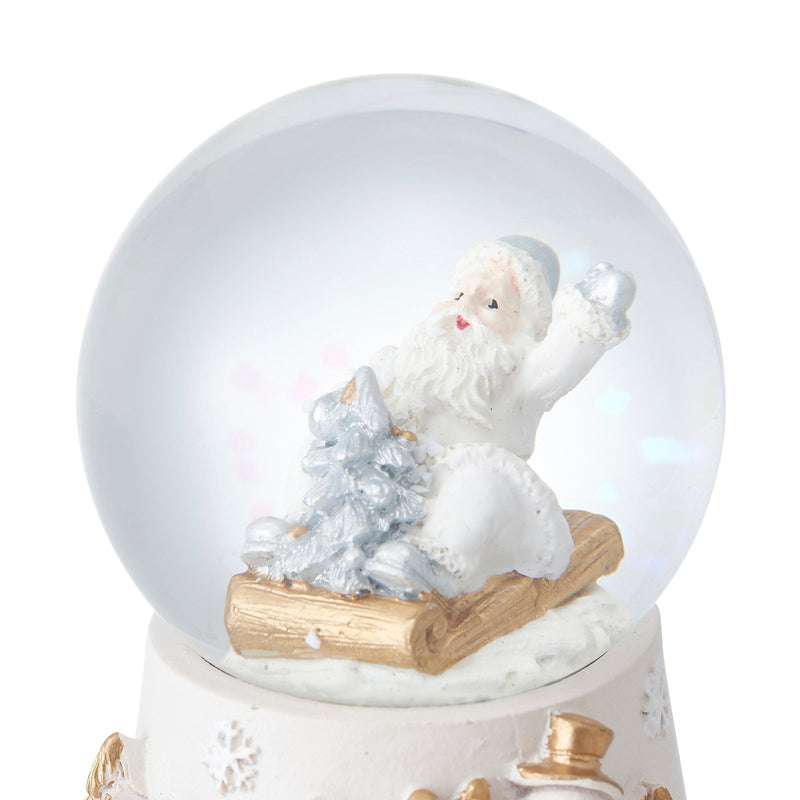 Christmas Handkerchief & Snow Globe Set - Santa White