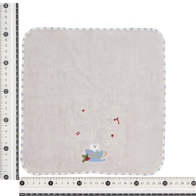 Christmas Handkerchief & Snow Globe Set Tree Light Blue