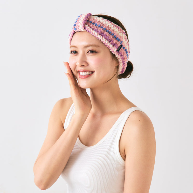 Antibacterial and Deodorizing Cozy Jacquard Hairband Pink