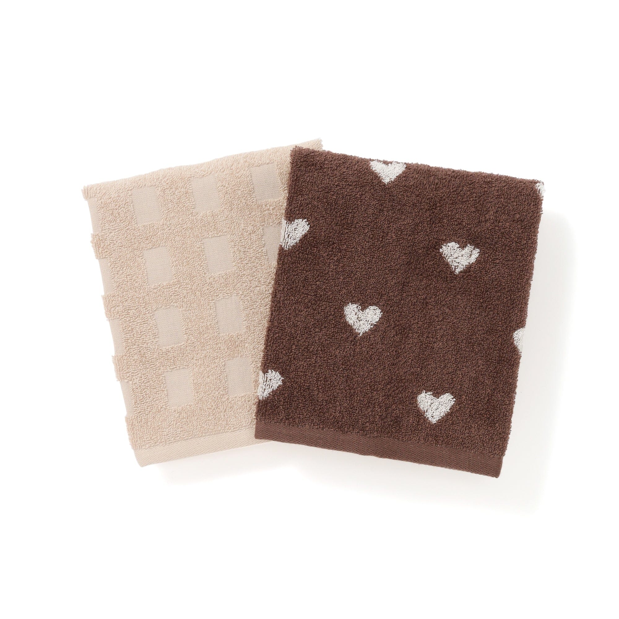 Vale Set Bath Towel Mini Heart Brown