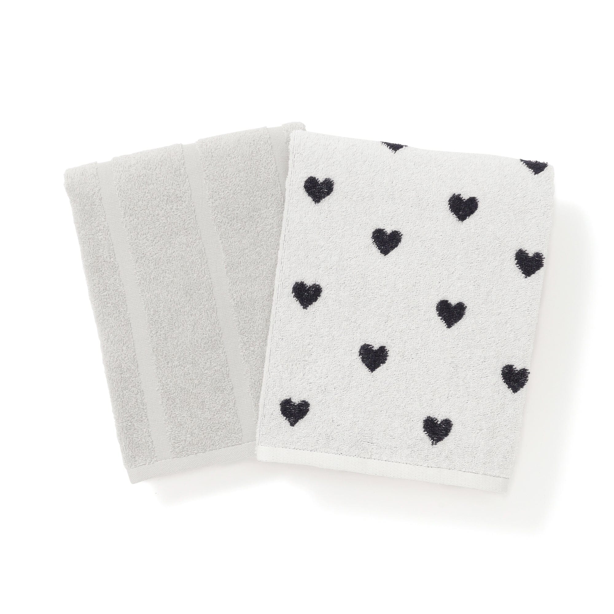 Vale Set Bath Towel Mini Heart Navy