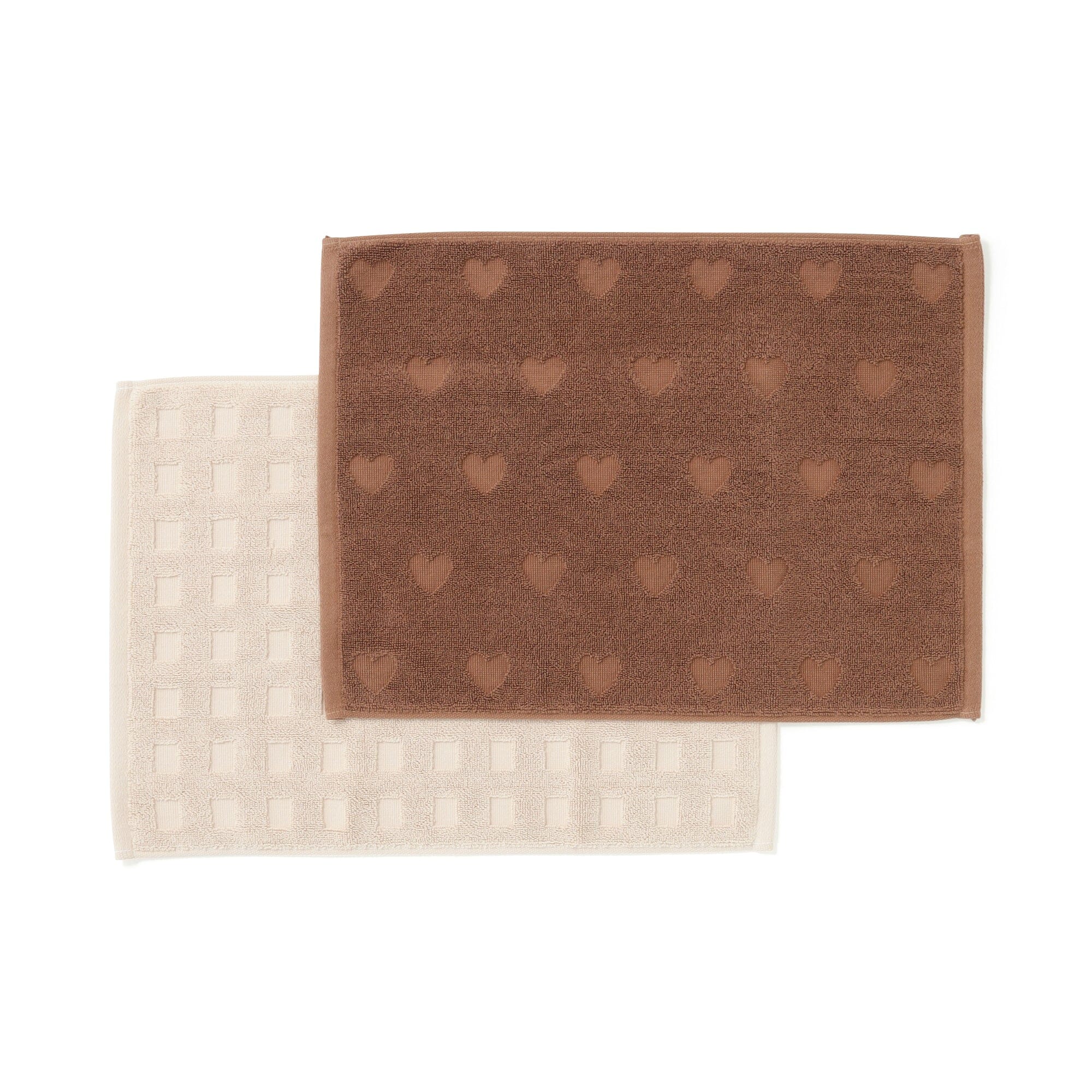 Vale Set Towel Mat Heart Brown