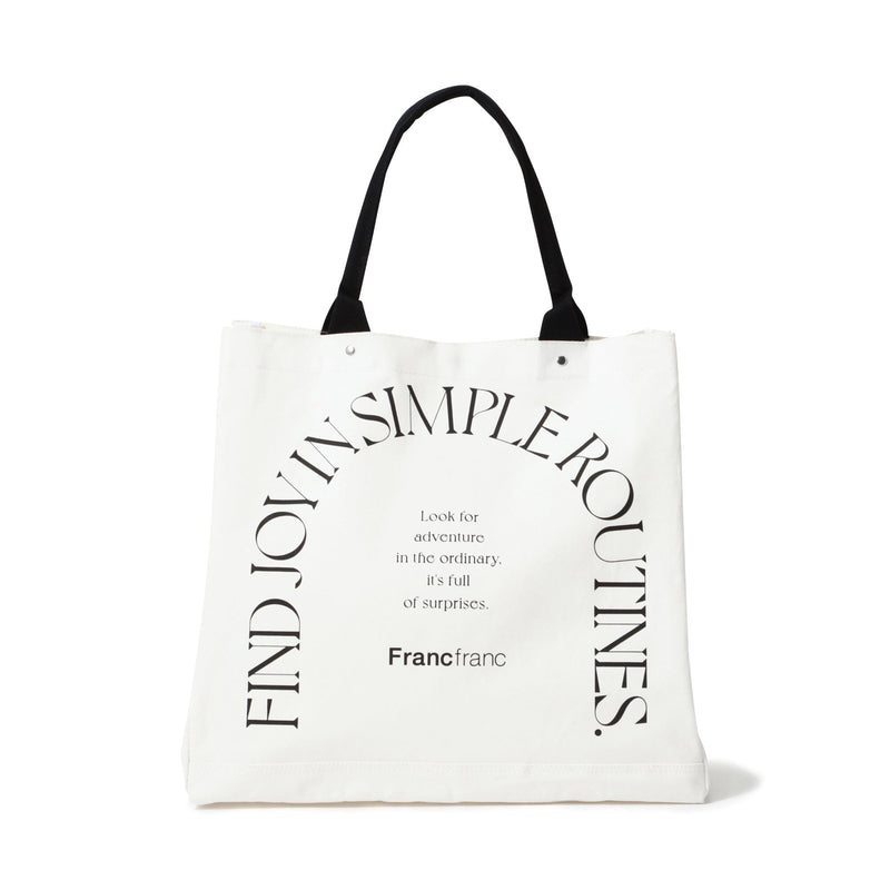 Logo Tote Bag Typography Large Ivory