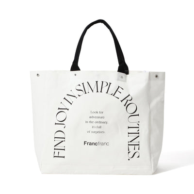 Logo Tote Bag Typography Large Ivory