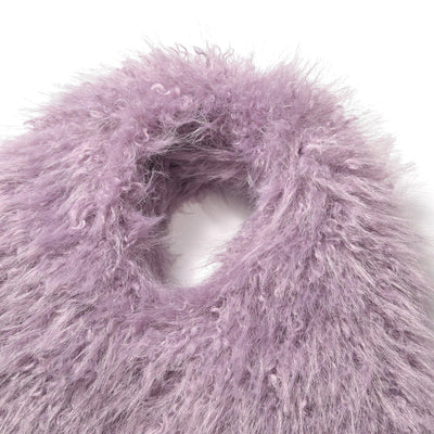 Fur One Handle Bag  Purple