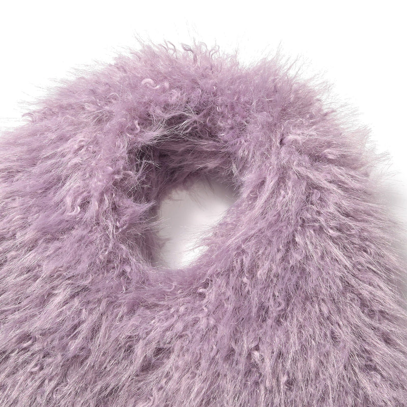 Fur One Handle Bag  Purple