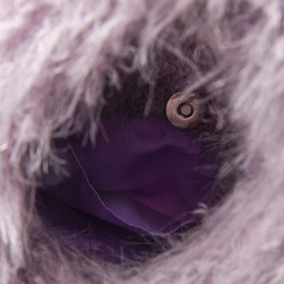 Fur One Handle Bag  Purple