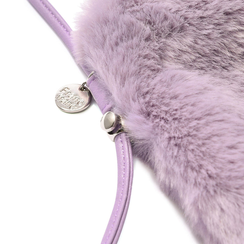 Fur Smartphone Shoulder Bag Purple