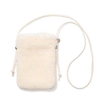 Fur Smartphone Shoulder Bag Ivory