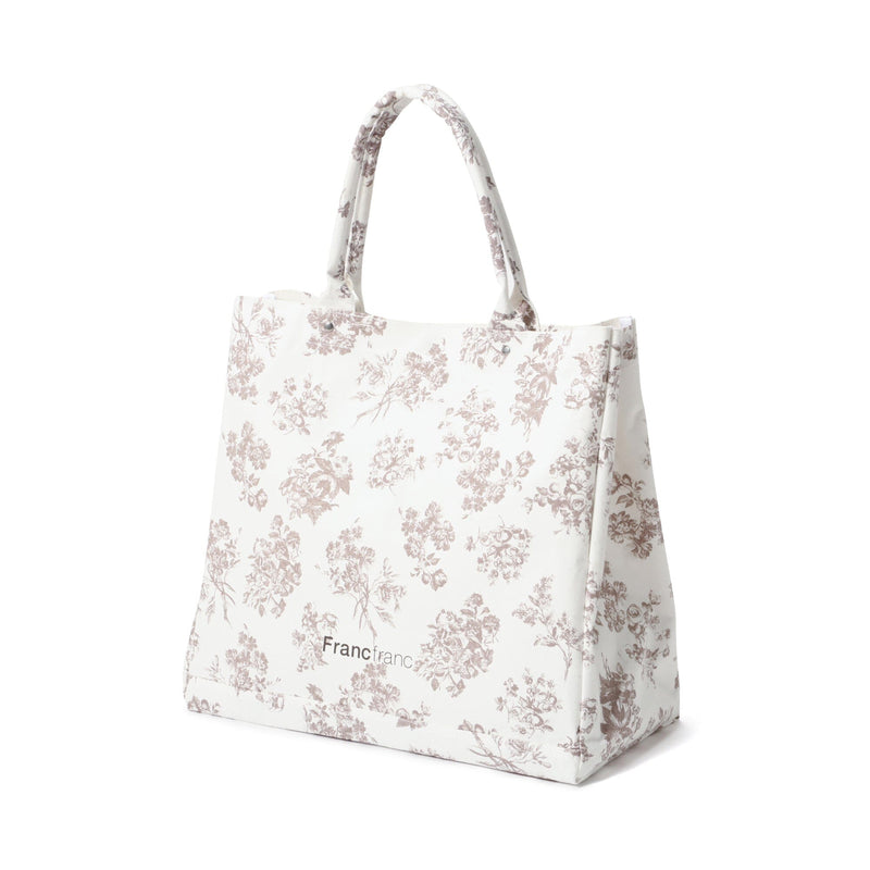 Logo Tote Bag 2 Classic Flower Large Beige