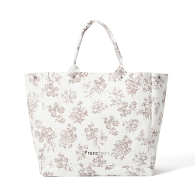 Logo Tote Bag 2 Classic Flower Large Beige