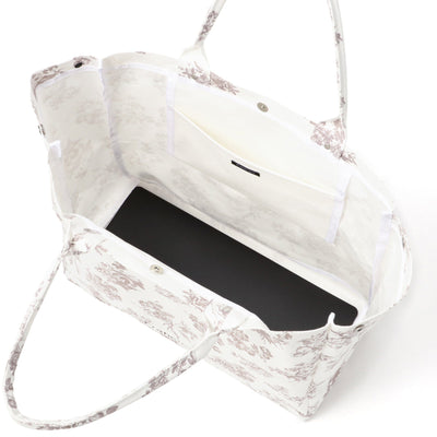 Logo Tote Bag 2 Classic Flower Large Beige