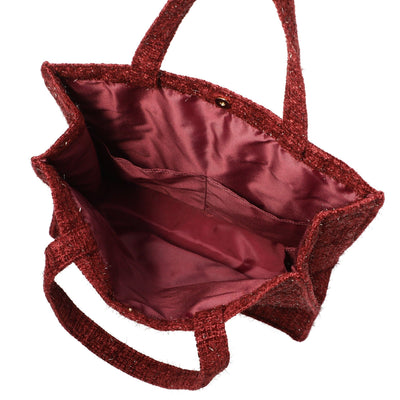 Logo Tote Bag Tweed Medium Red