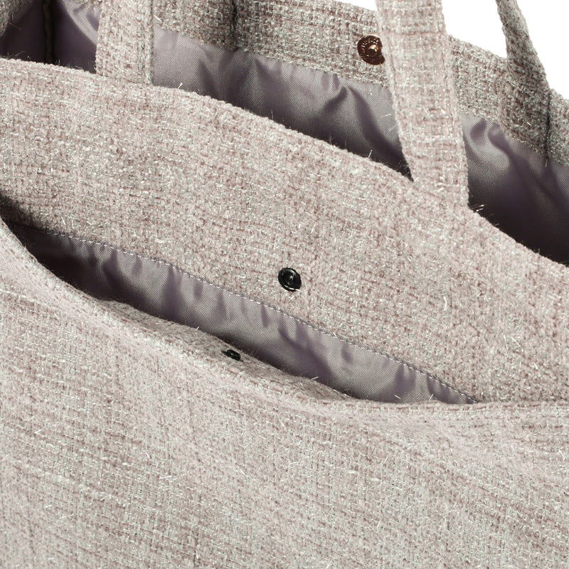 Logo Tote Bag Tweed Medium Gray