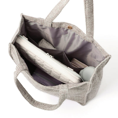 Logo Tote Bag Tweed Medium Gray