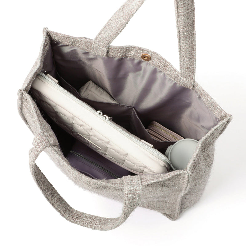 Logo Tote Bag Tweed Medium Gray