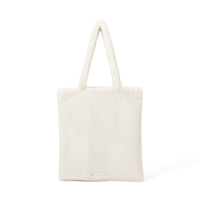 Logo Tote Bag Fur Small Ivory