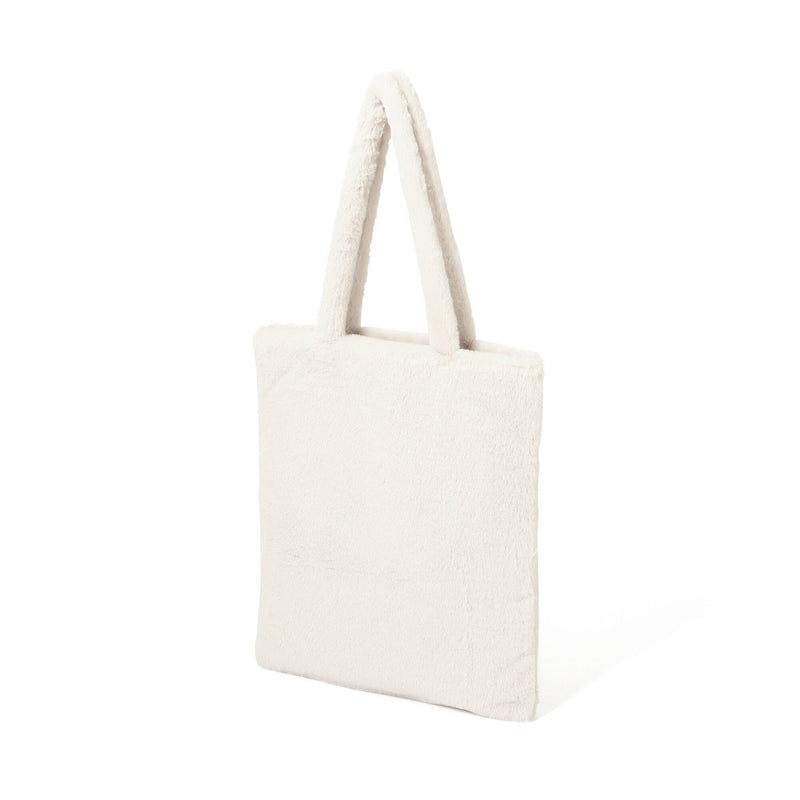 Logo Tote Bag Fur Small Ivory