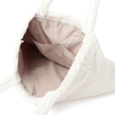 Logo Tote Bag Fur Small Ivory