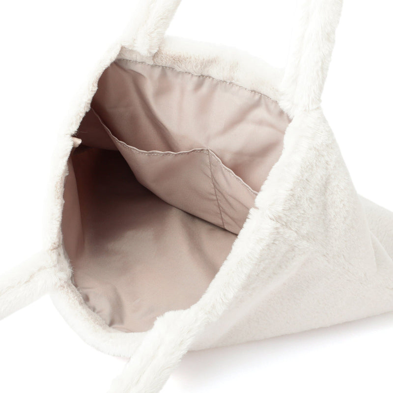 Logo Tote Bag Fur Small Ivory