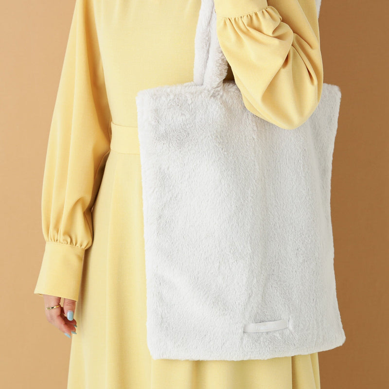 Logo Tote Bag Corduroy Small Beige