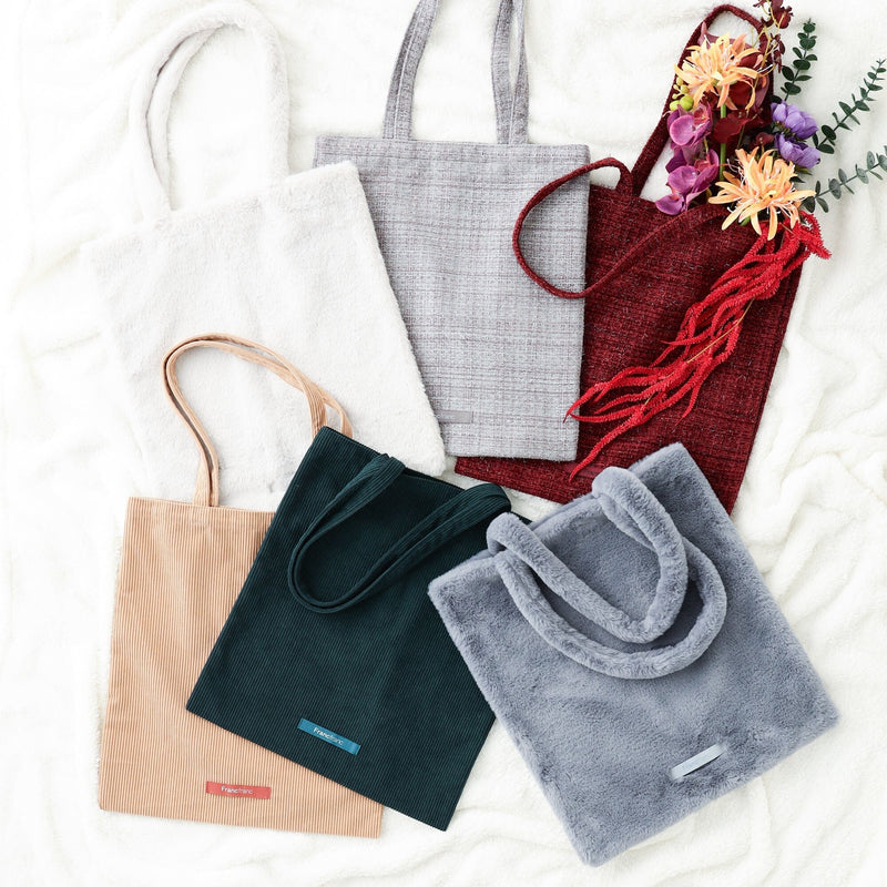 Logo Tote Bag Corduroy Small Green