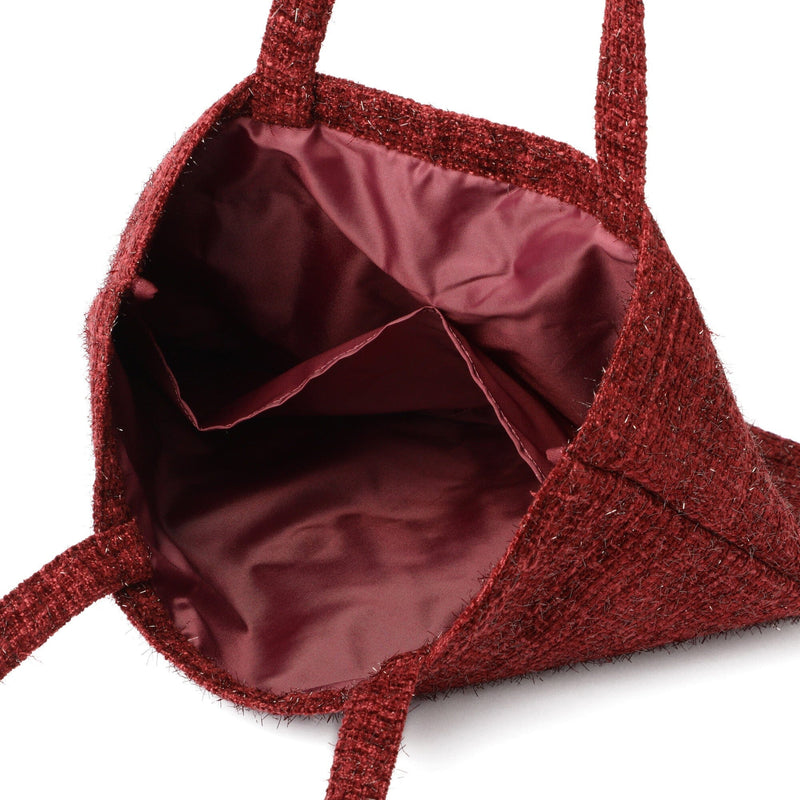 Logo Tote Bag Tweed Small Red
