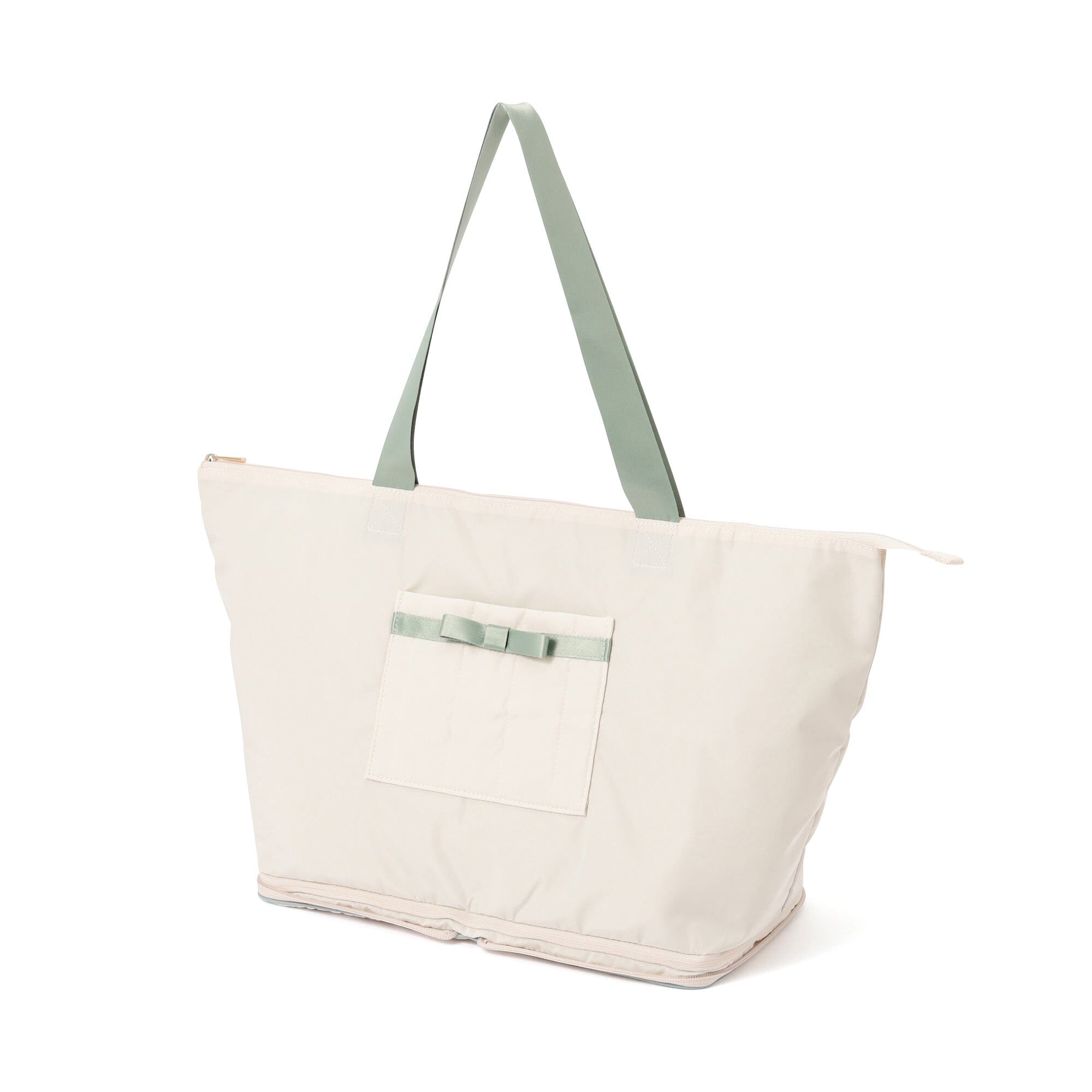 Bicolor 2-Way Carry-On Tote Bag  Mint x Ivory