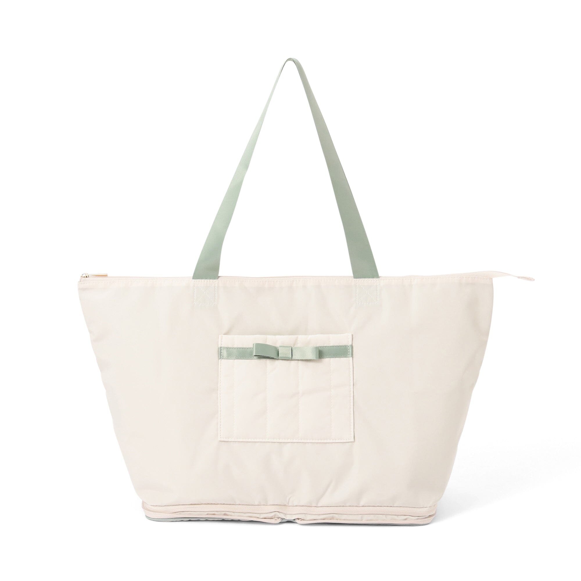 Bicolor 2-Way Carry-On Tote Bag  Mint x Ivory