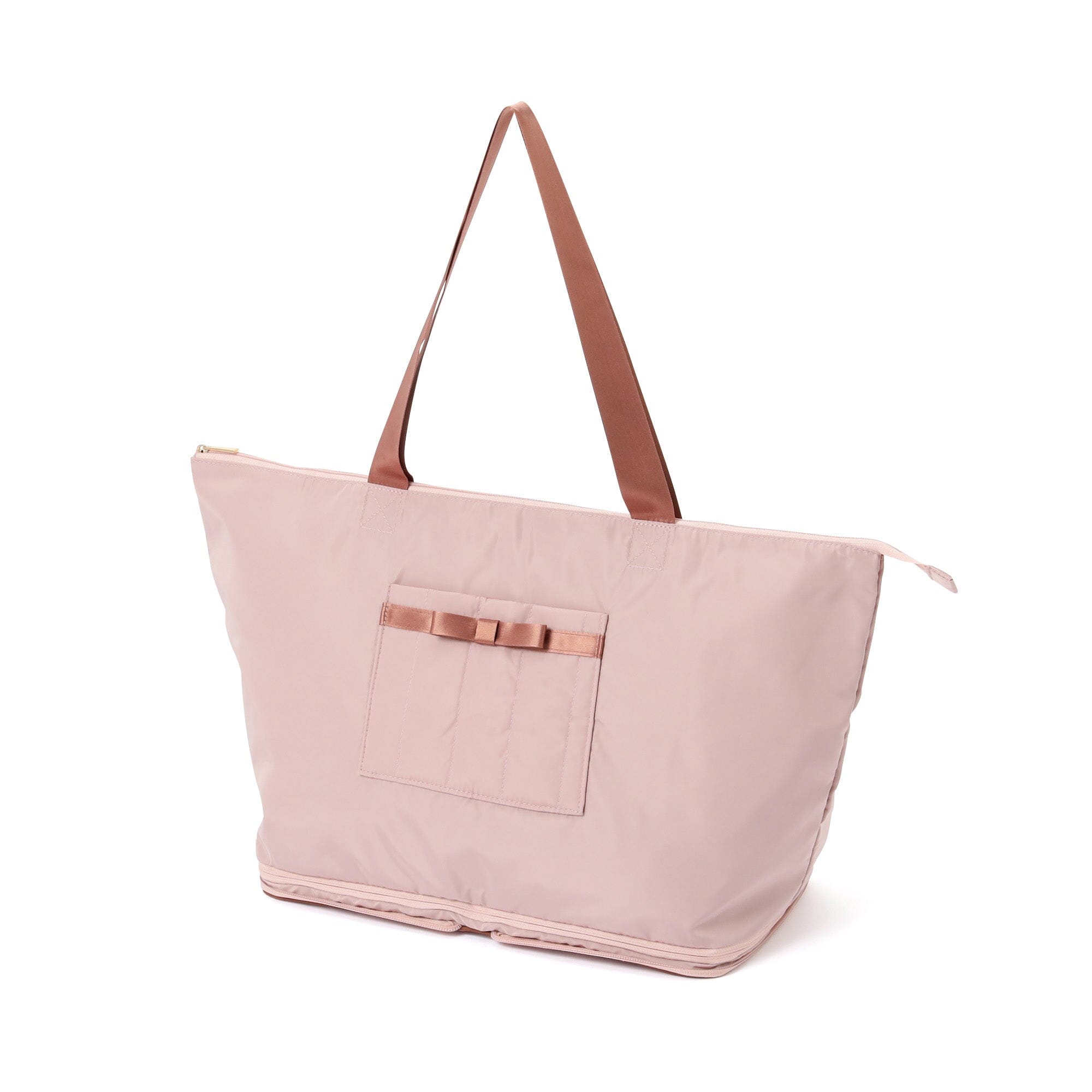 Bicolor 2-Way Carry-On Tote Bag  Pink x Brown