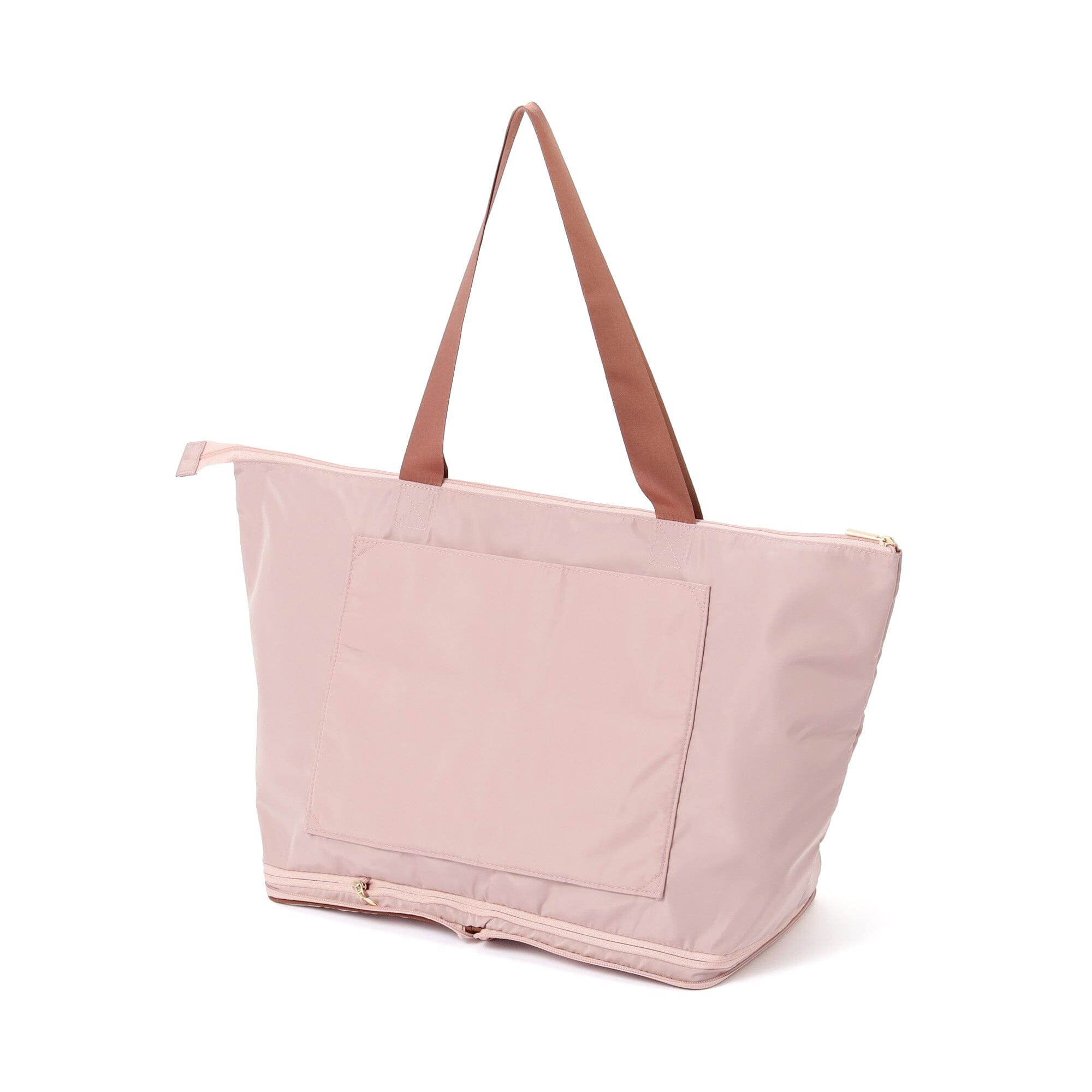 Bicolor 2-Way Carry-On Tote Bag  Pink x Brown
