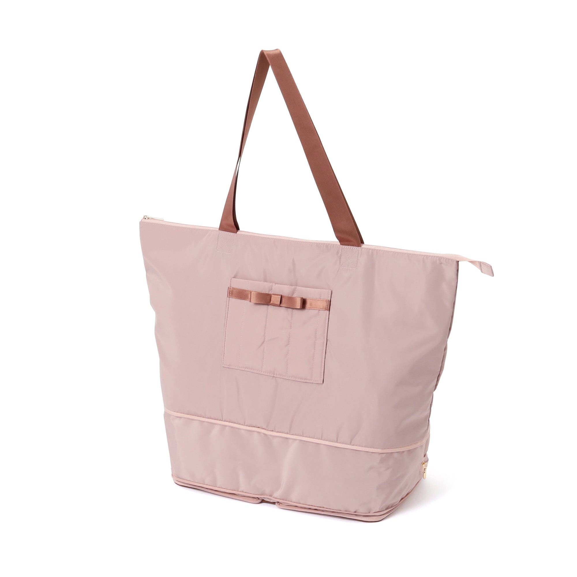 Bicolor 2-Way Carry-On Tote Bag  Pink x Brown