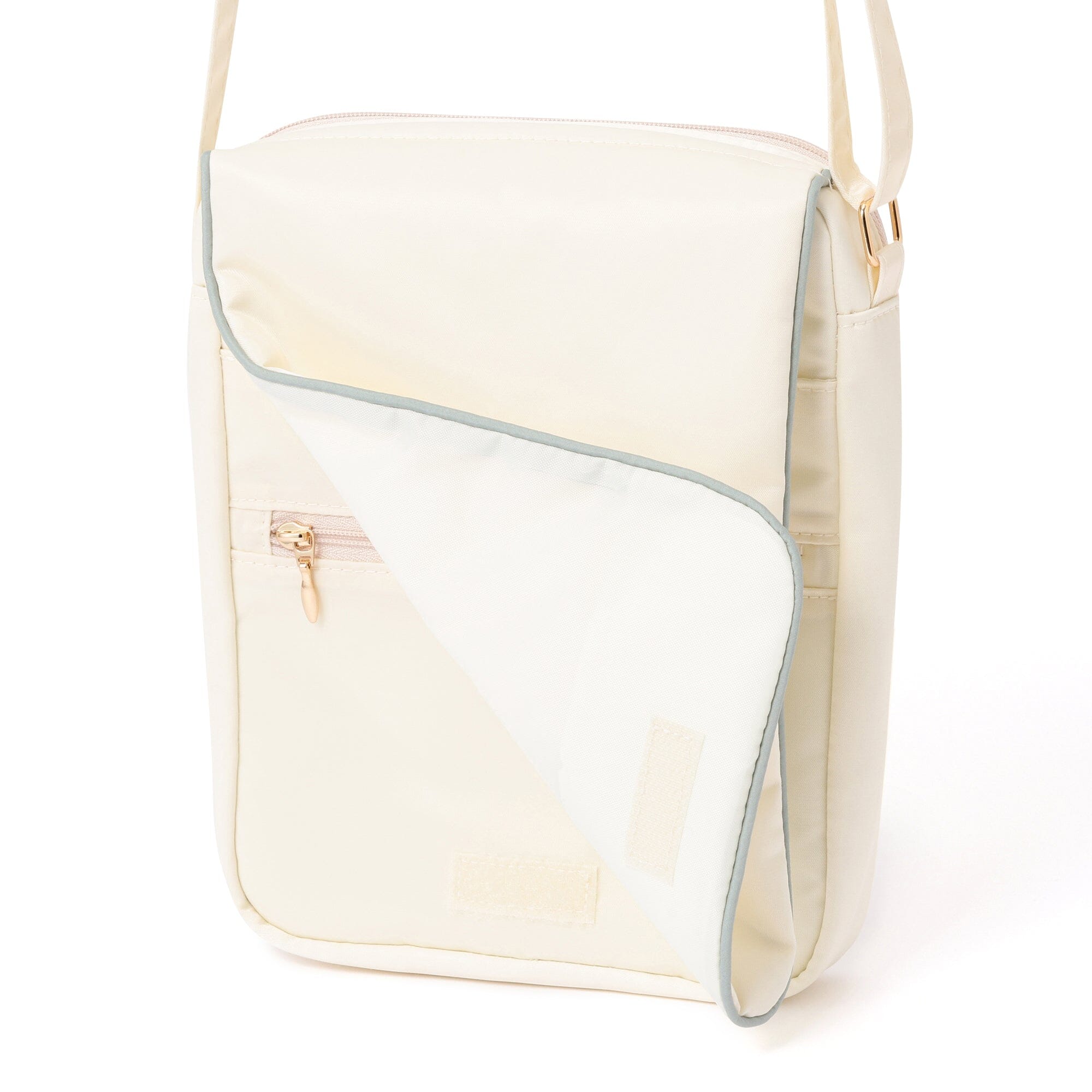 Bicolor Satin Travel Sacoche Bag Mint X Ivory